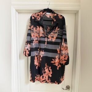 Avenue Black and Coral Floral Women's Bag